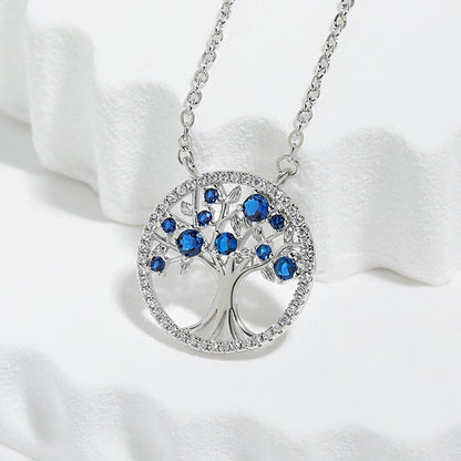 Tree of Life Sapphire Collier | Or blanc