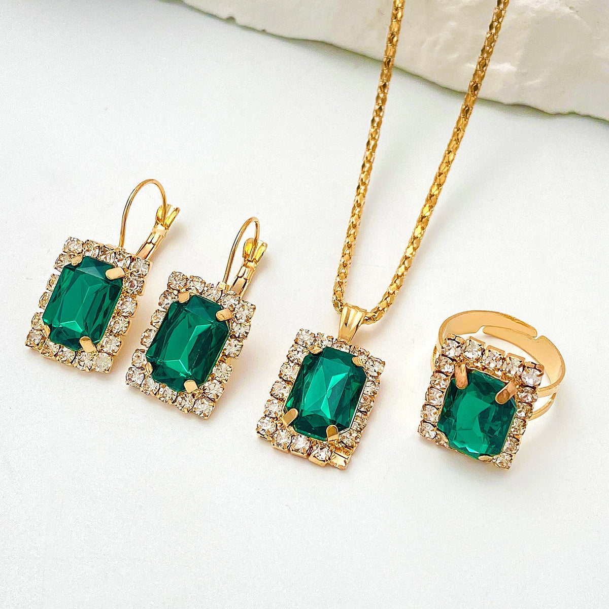 Sylvara Greenveil Parure de bijoux | Or blanc