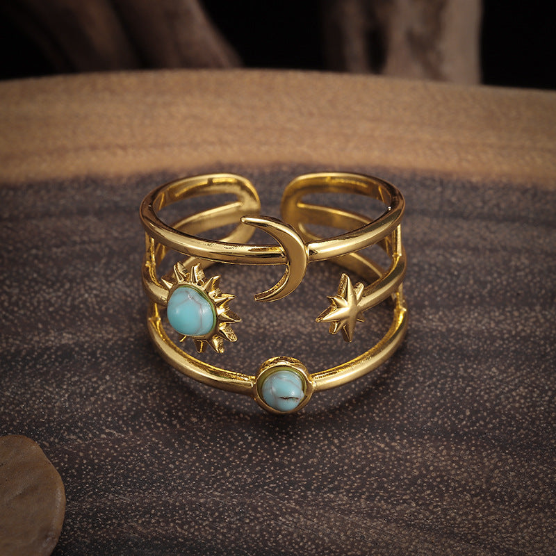 Bague Soluna Orbit turquoise | Or