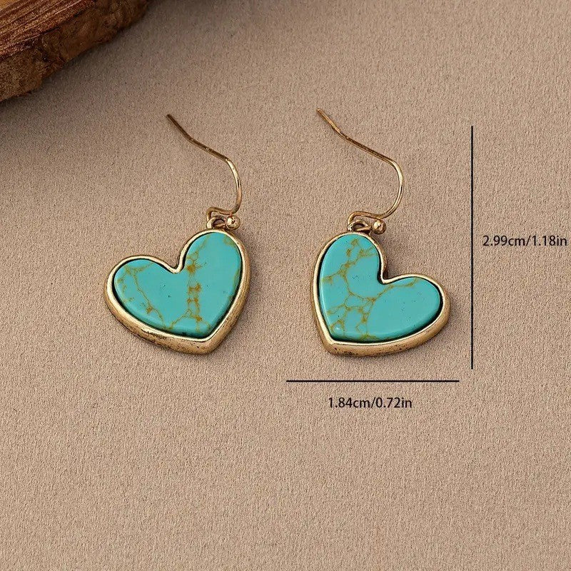 Boucles d’oreilles Turquoise Love | Or rose