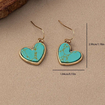 Boucles d’oreilles Turquoise Love | Or rose