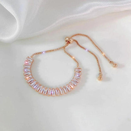 Bracelet Ajustable en Zircone Cubique Doré et Argenté