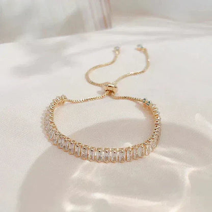 Bracelet Ajustable en Zircone Cubique Doré et Argenté