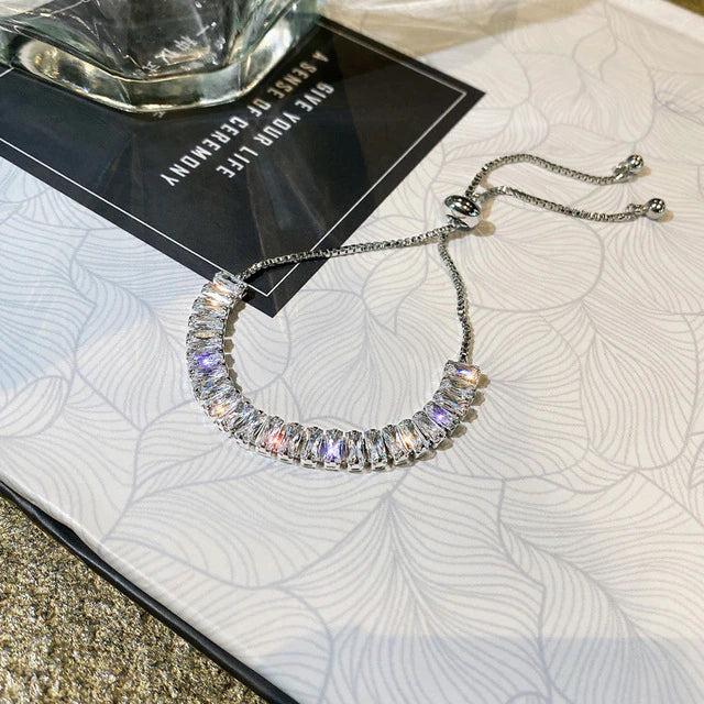 Bracelet Ajustable en Zircone Cubique Doré et Argenté