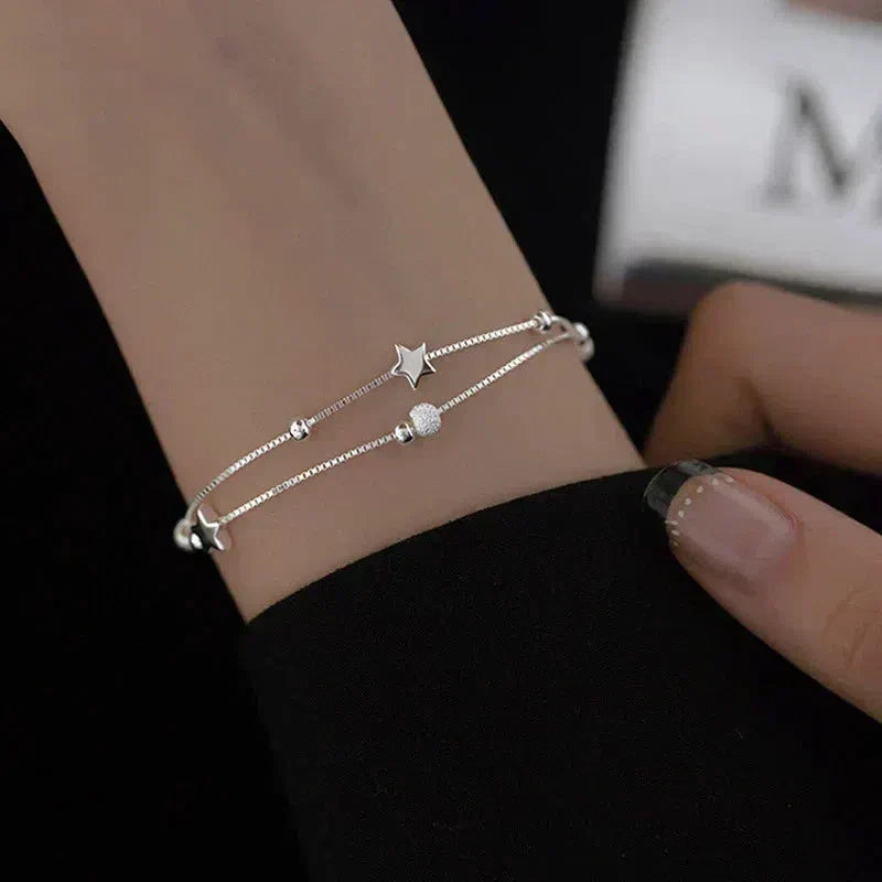 Bracelet Argenté avec Étoiles