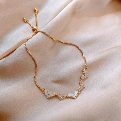 Bracelet Cœur Doré Ajustable