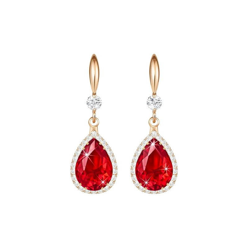Ruby Teardrop Boucles d’oreilles | Rose Gold