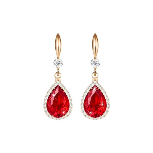 Ruby Teardrop Boucles d’oreilles | Rose Gold