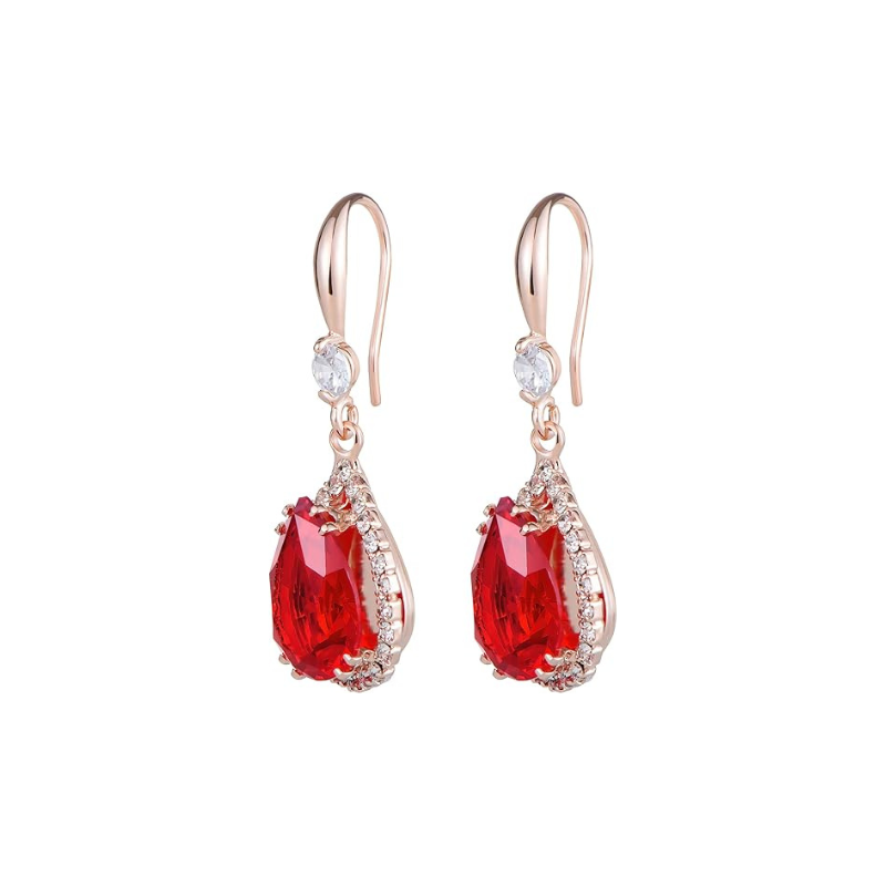 Ruby Teardrop Boucles d’oreilles | Rose Gold