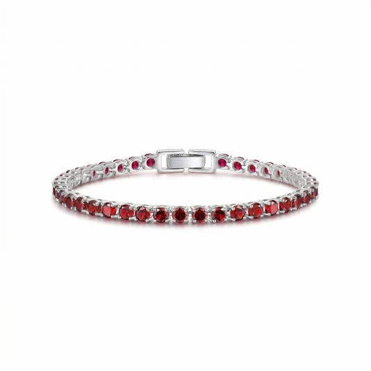 Ruby Bracelet tennis | Or blanc
