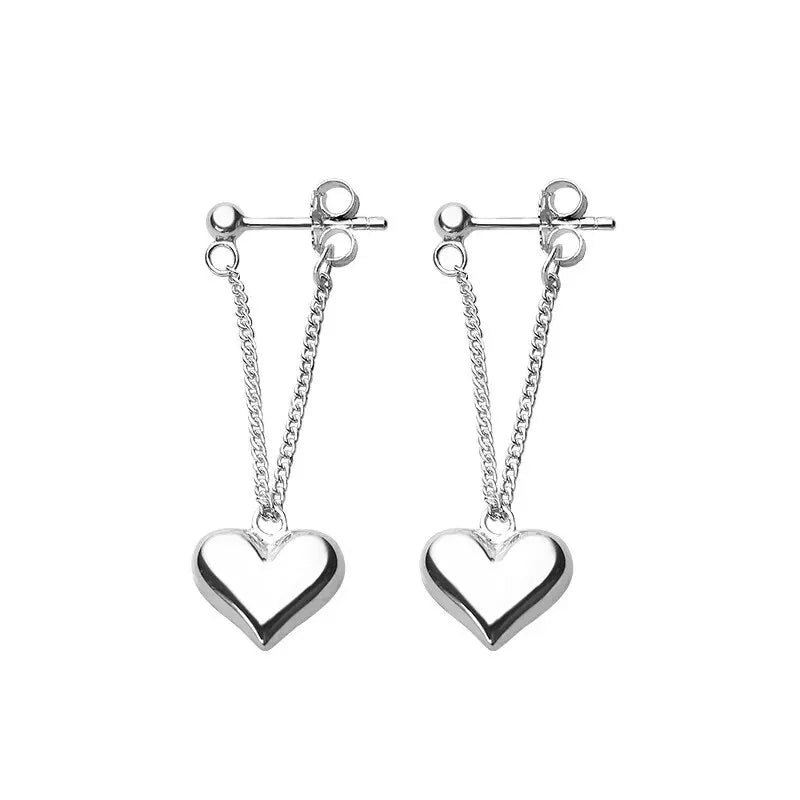 Boucles d'Oreilles Anciennes en Forme de Cœur Géométrique