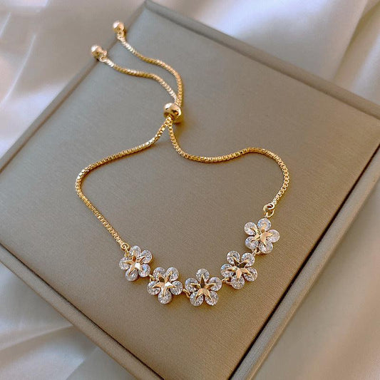 Bracelet Doré Marguerite en Cristal
