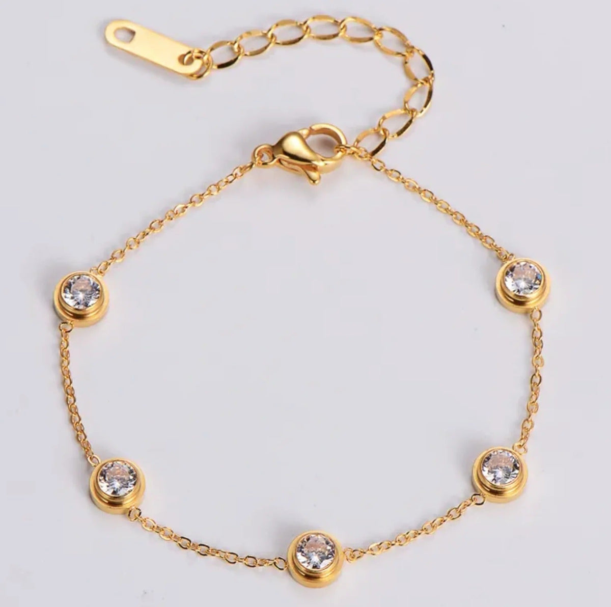 Bracelet Doré Élégant avec Zircones