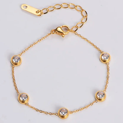 Bracelet Doré Élégant avec Zircones
