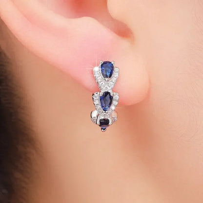Royal Sapphire Crest Boucles d’oreilles | Or blanc