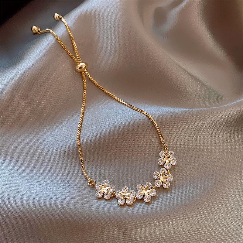 Bracelet Doré Marguerite en Cristal