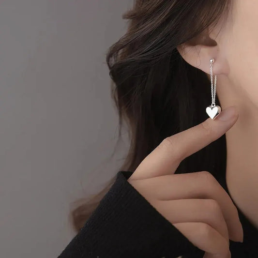Boucles d'Oreilles Anciennes en Forme de Cœur Géométrique