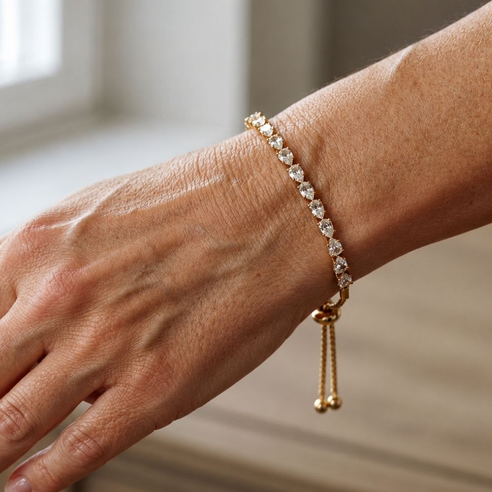 Bracelet Ajustable aux Pierres Géométriques