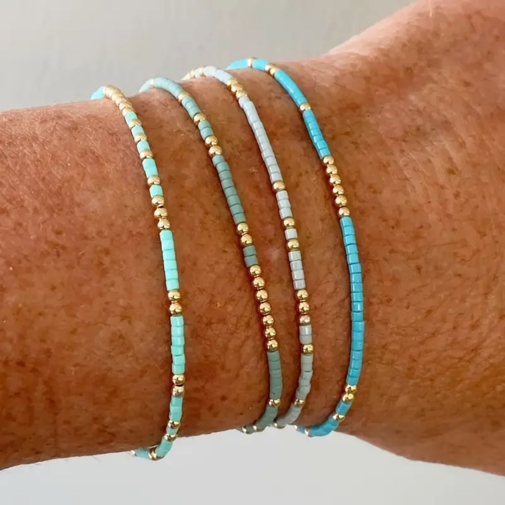 Ensemble Chic de Bracelets Bohèmes à Perles Turquoise