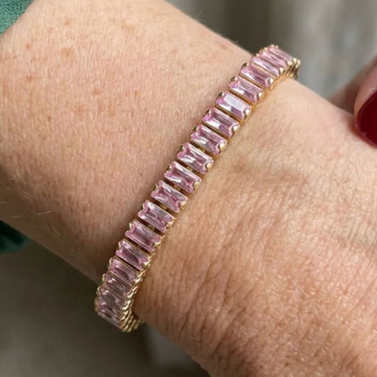 Bracelet Tennis Vertéa au Saphir Rose