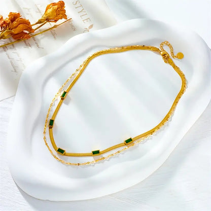 Sorella Gem Collier rétro double rang | Doré
