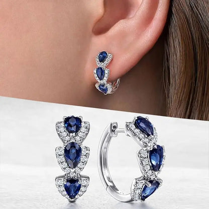 Royal Sapphire Crest Boucles d’oreilles | Or blanc