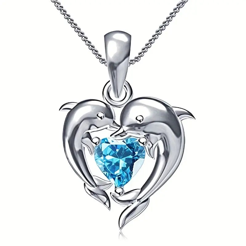 Oceanheart Twins Collier | Or blanc