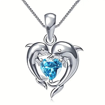 Oceanheart Twins Collier | Or blanc