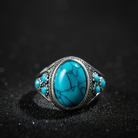 Bague Nomad pierre bleue | Or blanc