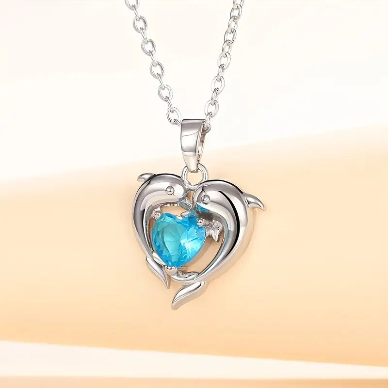 Oceanheart Twins Collier | Or blanc