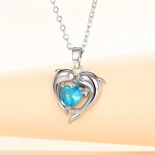Oceanheart Twins Collier | Or blanc