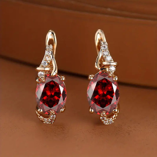 Crimson Twilight Boucles d’oreilles pendantes | Doré