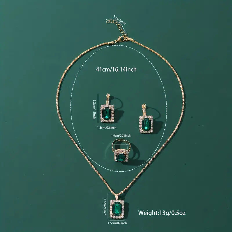 Sylvara Greenveil Parure de bijoux | Or blanc