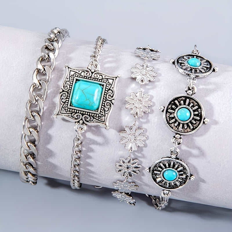 Ensemble de bracelets superposés Sky Stone | Or blanc