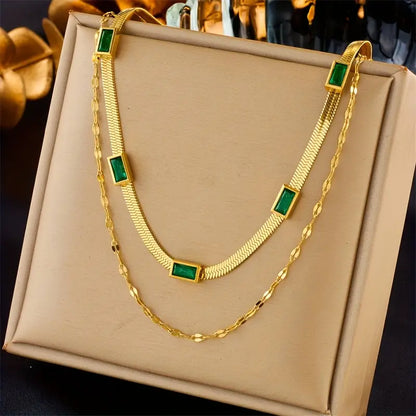 Sorella Gem Collier rétro double rang | Doré