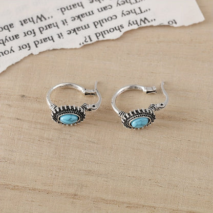 Créoles Turquoise Crest | Or blanc