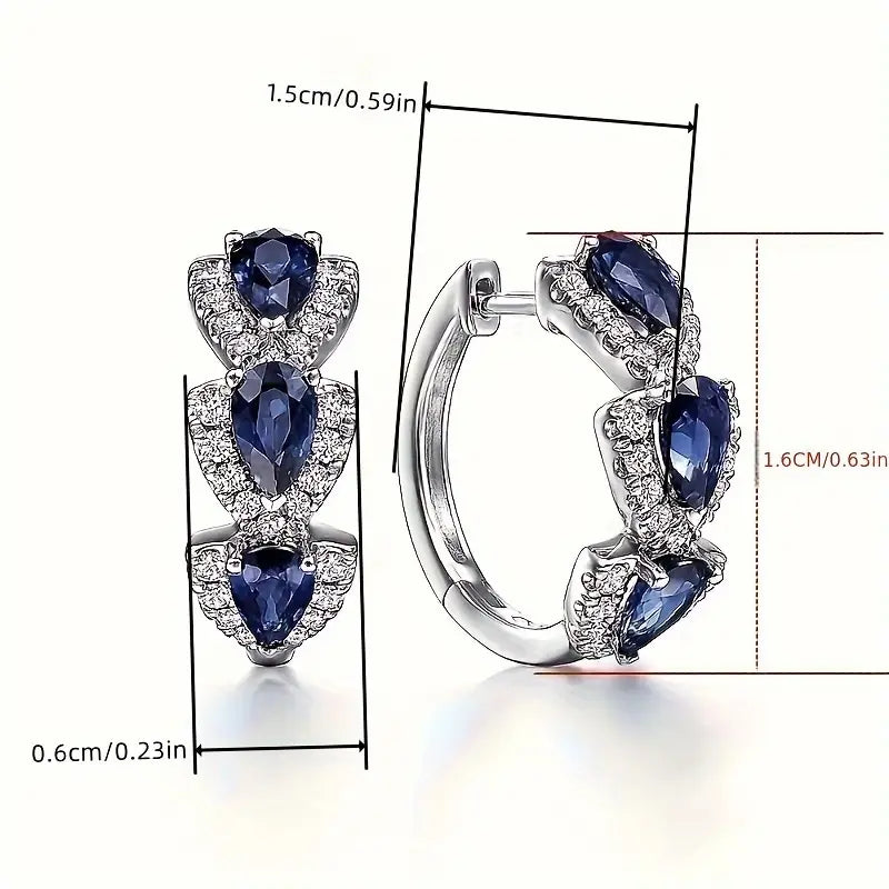 Royal Sapphire Crest Boucles d’oreilles | Or blanc