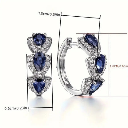 Royal Sapphire Crest Boucles d’oreilles | Or blanc