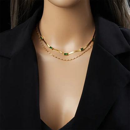 Sorella Gem Collier rétro double rang | Doré