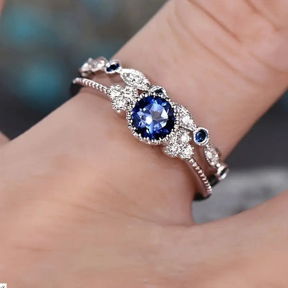 Sapphriel Crown Bague Set | Or blanc