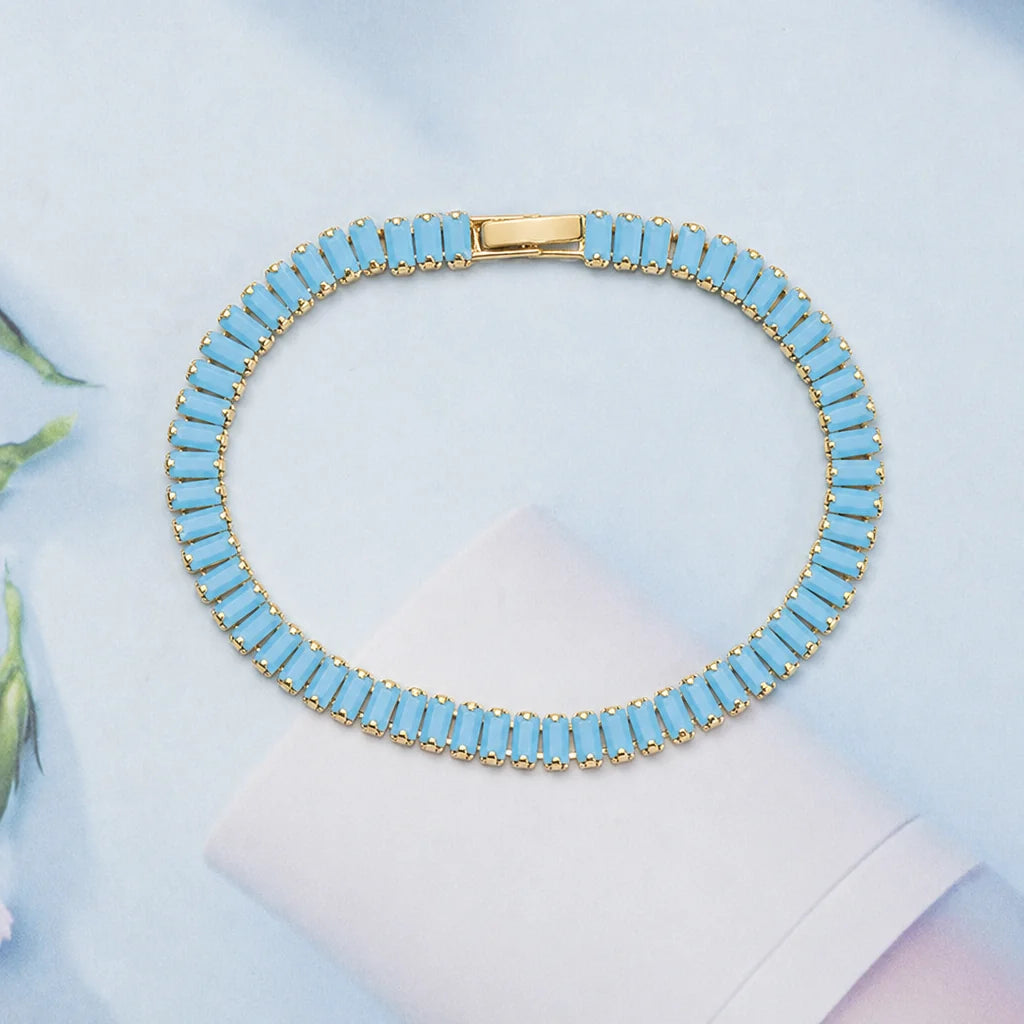 Bracelet tennis Turquoise Vertéa | Or