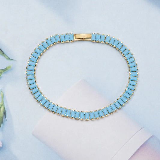 Bracelet tennis Turquoise Vertéa | Or