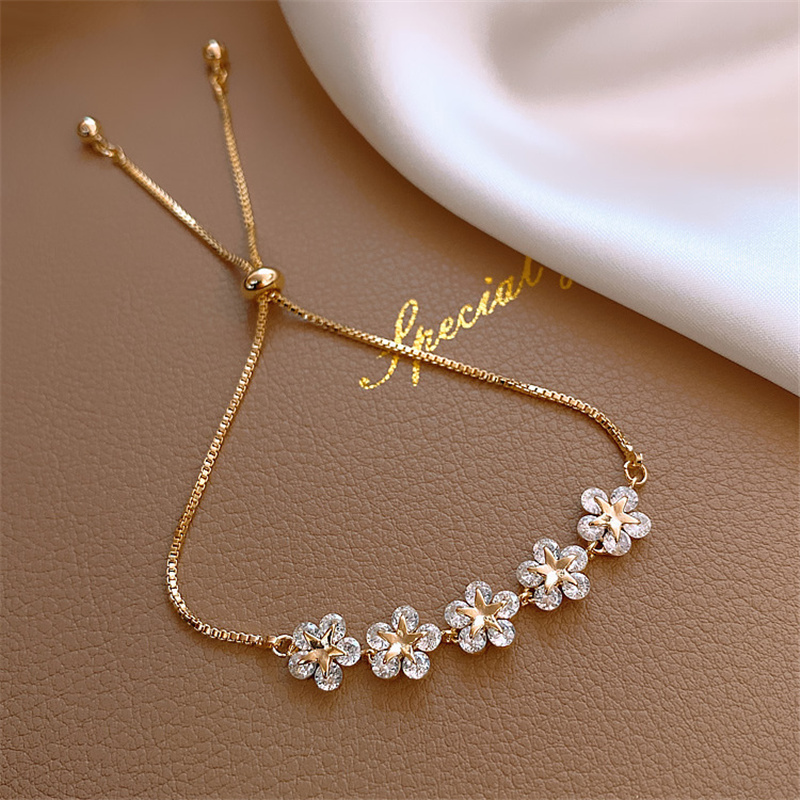 Bracelet Doré Marguerite en Cristal
