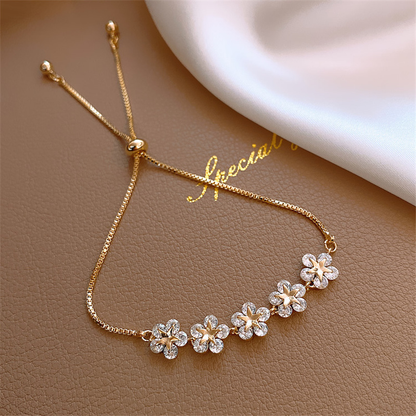 Bracelet Doré Marguerite en Cristal