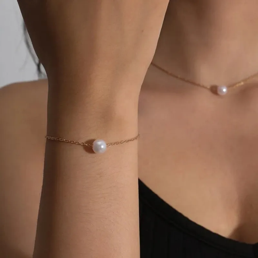 Bracelet Doré aux Perles