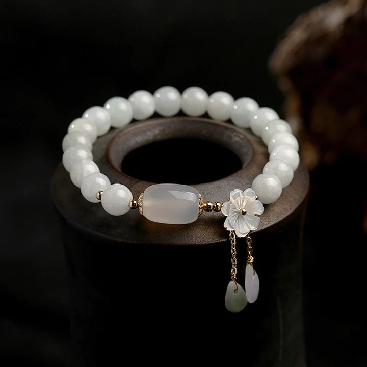 Bracelet Aigue-Marine avec Perles
