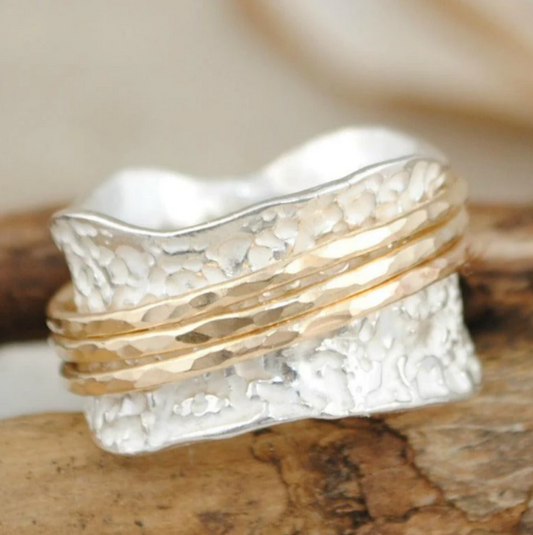 Bague Tournante Duo™ – Or & Argent
