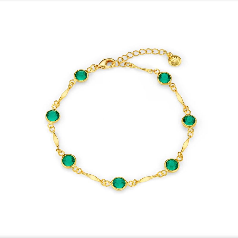Bracelet Chaîne à Maillons Émeraude