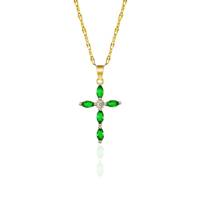 Emerald Cross Collier | Doré