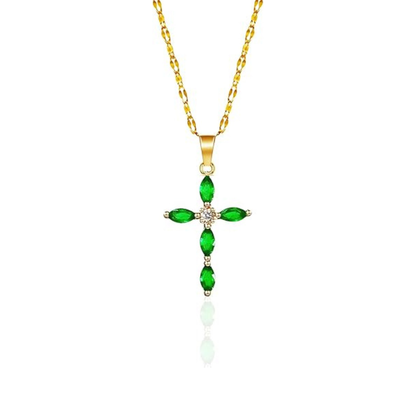 Emerald Cross Collier | Doré